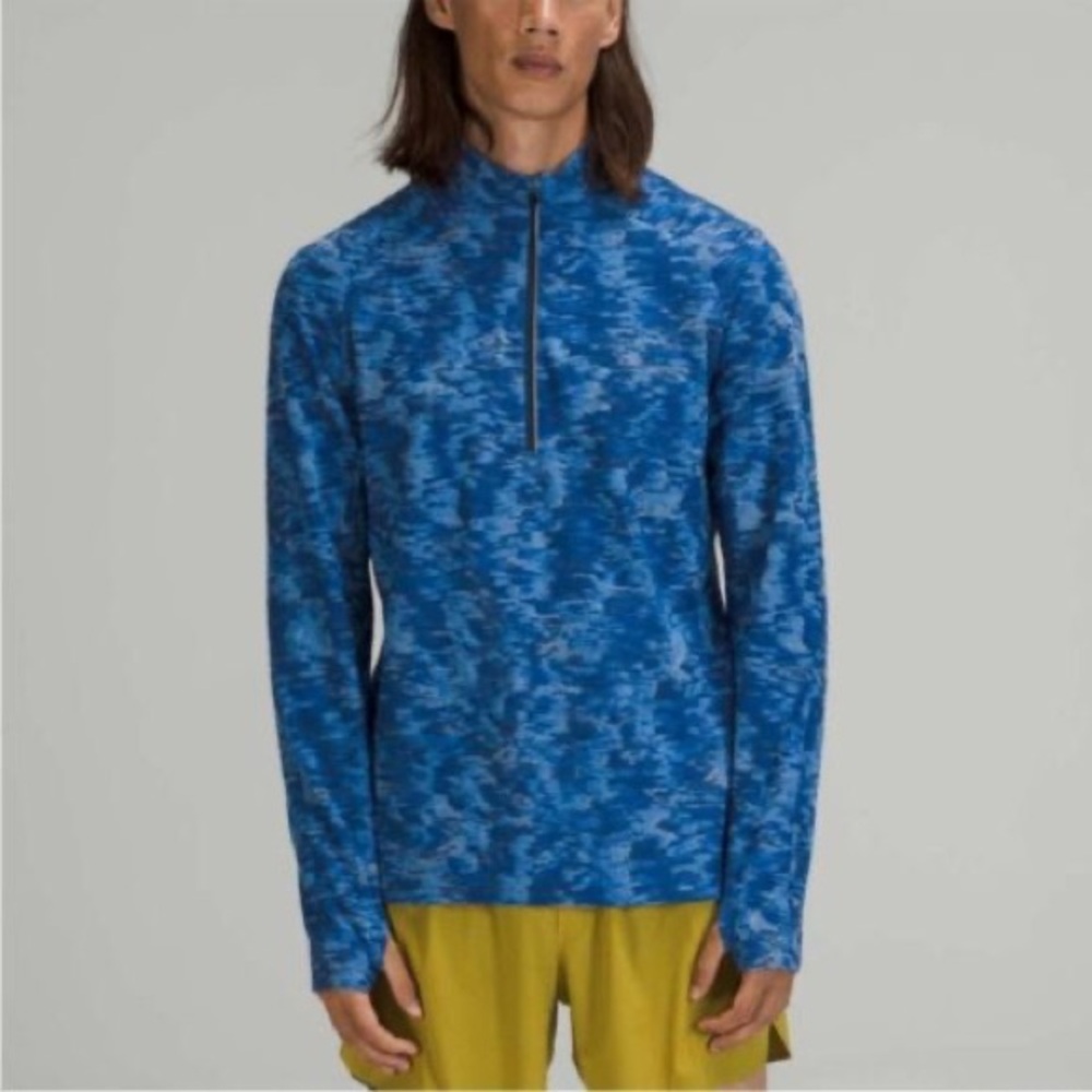 Lululemon surge warm half-zip blue M medium